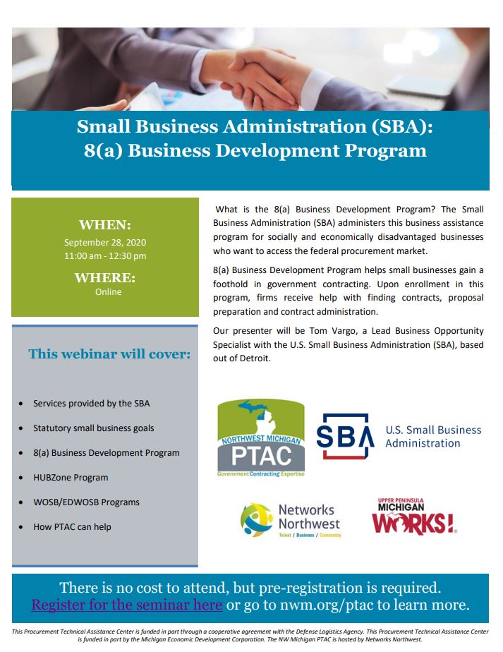 Small Business Administration (SBA) 8(a) Business Development Program ...